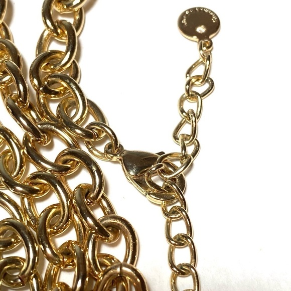 Charter Club Necklace Gold Tone Chains Acrylic Links 36”+ 2.5” - Picture 6 of 6